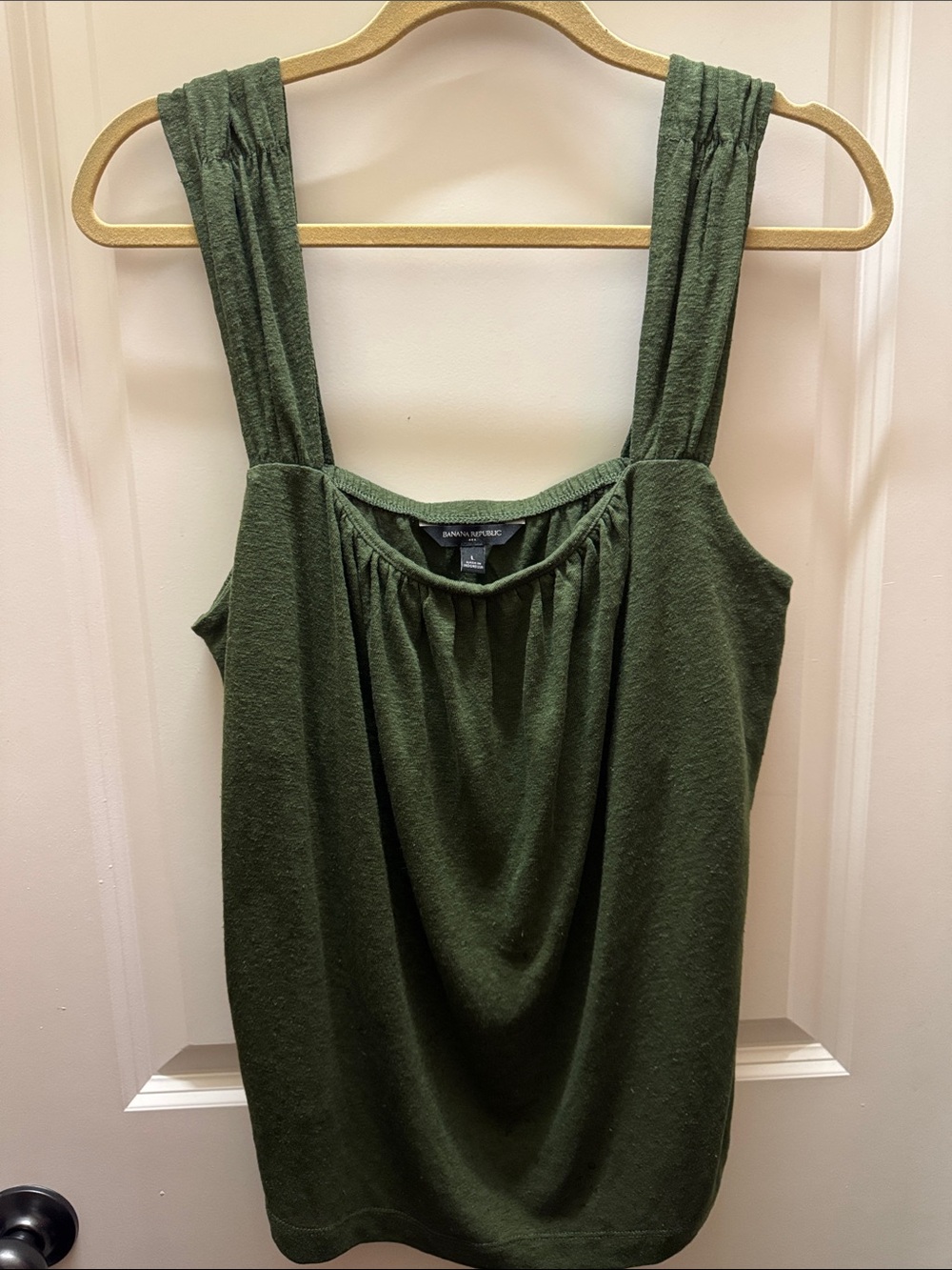 Banana Republic Deep Olive Gathered-Strap Tank